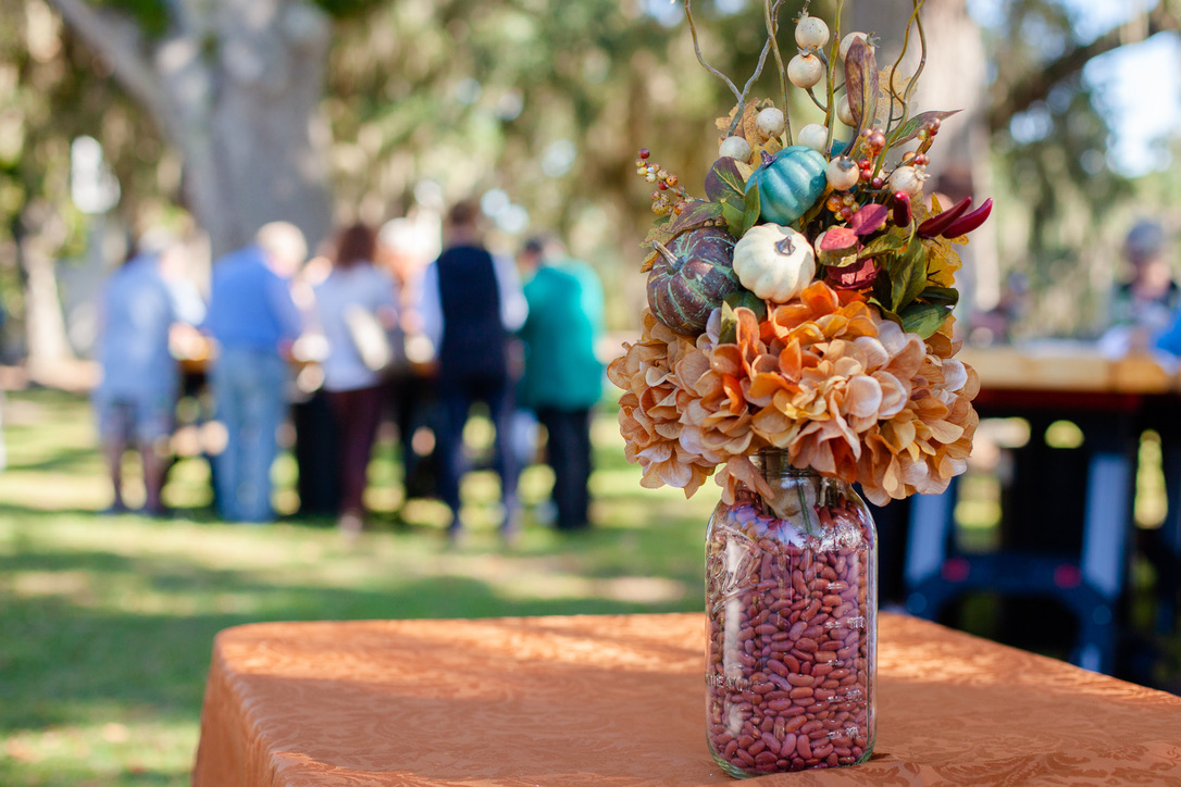 An outdoor community gathering